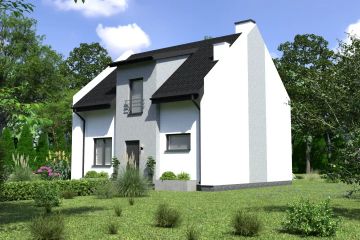 Projekt domu Planujdom 149 - parterowy z poddaszem dom o powierzchni 103,27 m², dach dwuspadowy - ujęcie 2