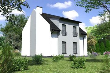 Projekt domu Planujdom 149 - parterowy z poddaszem dom o powierzchni 103,27 m², dach dwuspadowy - ujęcie 3