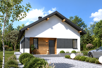 Projekt domu Planujdom 150 - parterowy dom o powierzchni 106,55 m², dach dwuspadowy - ujęcie 6