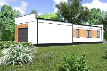Projekt domu Planujdom 152 - parterowy dom o powierzchni 101,87 m², dach płaski - ujęcie 2