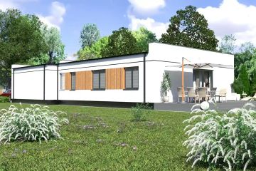 Projekt domu Planujdom 152 - parterowy dom o powierzchni 101,87 m², dach płaski - ujęcie 3