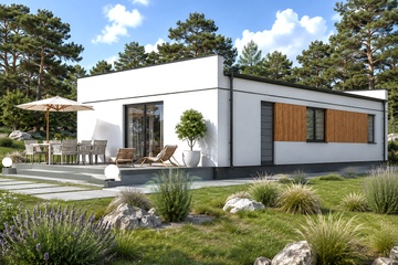 Projekt domu Planujdom 152 - parterowy dom o powierzchni 101,87 m², dach płaski - ujęcie 3