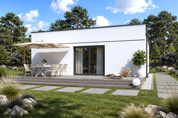 Projekt domu Planujdom 152 - parterowy dom o powierzchni 101,87 m², dach płaski - ujęcie 4