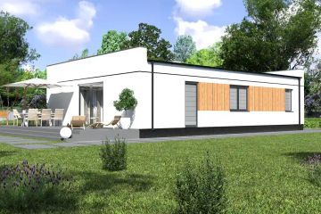 Projekt domu Planujdom 152 - parterowy dom o powierzchni 101,87 m², dach płaski - ujęcie 4