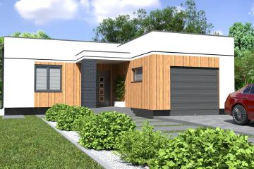 Projekt domu Planujdom 152 - parterowy dom o powierzchni 101,87 m², dach płaski - ujęcie 5