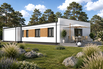Projekt domu Planujdom 152 - parterowy dom o powierzchni 101,87 m², dach płaski - ujęcie 5