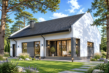 Projekt domu Planujdom 155 - parterowy dom o powierzchni 131,53 m², dach dwuspadowy - ujęcie 2