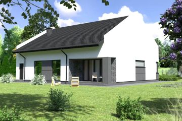 Projekt domu Planujdom 155 - parterowy dom o powierzchni 131,53 m², dach dwuspadowy - ujęcie 4