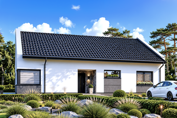 Projekt domu Planujdom 155 - parterowy dom o powierzchni 131,53 m², dach dwuspadowy - ujęcie 4