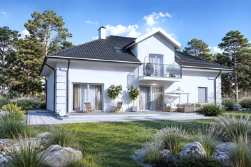 Projekt domu Planujdom 158 - parterowy z poddaszem dom o powierzchni 235,02 m², dach kopertowy - ujęcie 3
