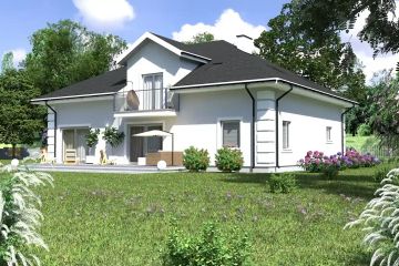 Projekt domu Planujdom 158 - parterowy z poddaszem dom o powierzchni 235,02 m², dach kopertowy - ujęcie 4