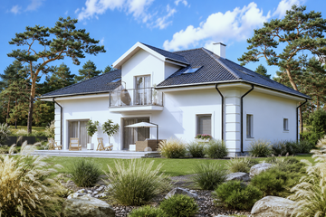 Projekt domu Planujdom 158 - parterowy z poddaszem dom o powierzchni 235,02 m², dach kopertowy - ujęcie 4