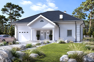 Projekt domu Planujdom 158 - parterowy z poddaszem dom o powierzchni 235,02 m², dach kopertowy - ujęcie 6