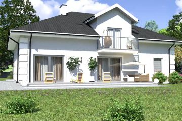 Projekt domu Planujdom 158 - parterowy z poddaszem dom o powierzchni 235,02 m², dach kopertowy - ujęcie 6