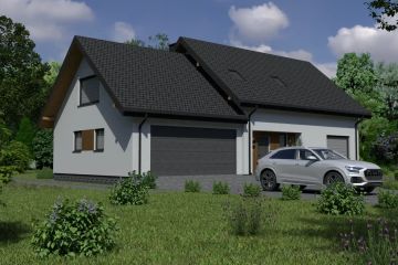  Projekt domu Planujdom 159 (ABP1034) - projekt domu parterowego z poddaszem - Zdjęcie 1