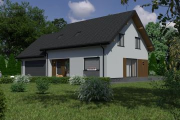  Projekt domu Planujdom 159 (ABP1034) - projekt domu parterowego z poddaszem - Zdjęcie 2