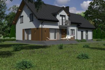  Projekt domu Planujdom 159 (ABP1034) - projekt domu parterowego z poddaszem - Zdjęcie 3