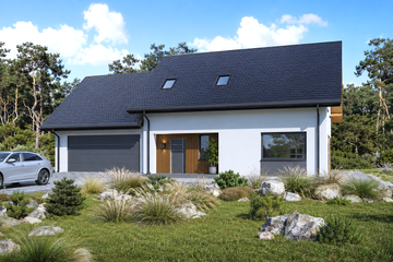 Projekt domu Planujdom 159 - parterowy z poddaszem dom o powierzchni 132,46 m², dach dwuspadowy - ujęcie 4