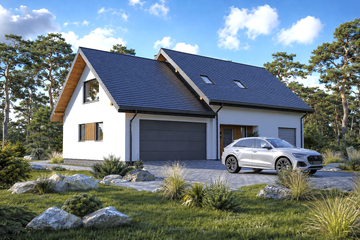 Projekt domu Planujdom 159 - parterowy z poddaszem dom o powierzchni 132,46 m², dach dwuspadowy - ujęcie 5