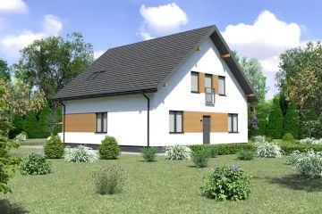  Projekt domu Planujdom 160 (ABP1033) - projekt domu parterowego z poddaszem - Zdjęcie 1