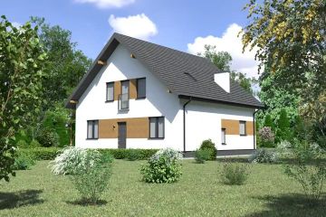  Projekt domu Planujdom 160 (ABP1033) - projekt domu parterowego z poddaszem - Zdjęcie 2