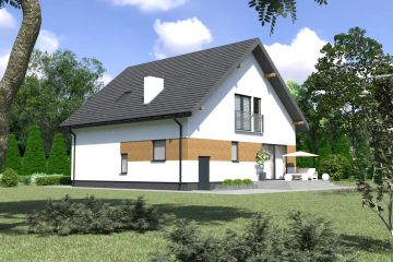  Projekt domu Planujdom 160 (ABP1033) - projekt domu parterowego z poddaszem - Zdjęcie 3