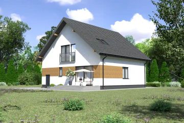  Projekt domu Planujdom 160 (ABP1033) - projekt domu parterowego z poddaszem - Zdjęcie 4