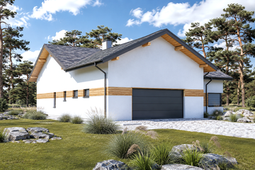 Projekt domu Planujdom 165 - parterowy dom o powierzchni 153,26 m², dach dwuspadowy - ujęcie 6