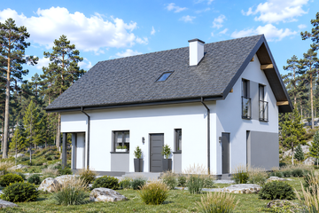 Projekt domu Planujdom 167 - parterowy z poddaszem dom o powierzchni 121,66 m², dach dwuspadowy - ujęcie 3