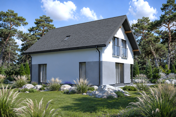 Projekt domu Planujdom 167 - parterowy z poddaszem dom o powierzchni 121,66 m², dach dwuspadowy - ujęcie 6