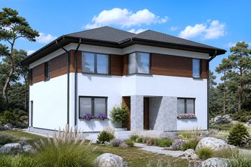 Projekt domu Planujdom 168 - z pełnym piętrem dom o powierzchni 178,44 m², dach kopertowy - ujęcie 3