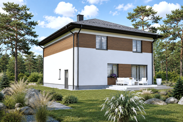 Projekt domu Planujdom 168 - z pełnym piętrem dom o powierzchni 178,44 m², dach kopertowy - ujęcie 4