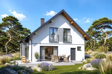 Projekt domu Planujdom 170 - parterowy z poddaszem dom o powierzchni 112,54 m², dach dwuspadowy - ujęcie 4