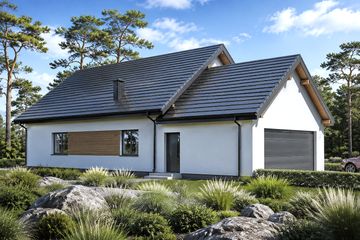 Projekt domu Planujdom 175 - parterowy dom o powierzchni 83,80 m², dach dwuspadowy - ujęcie 3