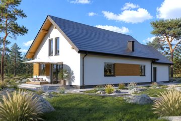 Projekt domu Planujdom 175 - parterowy dom o powierzchni 83,80 m², dach dwuspadowy - ujęcie 4