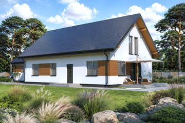 Projekt domu Planujdom 175 - parterowy dom o powierzchni 83,80 m², dach dwuspadowy - ujęcie 6