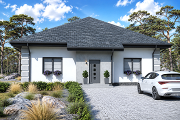 Projekt domu Planujdom 178 - parterowy dom o powierzchni 122,09 m², dach kopertowy - ujęcie 3