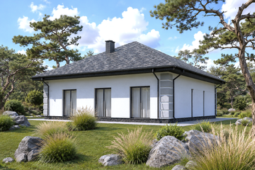 Projekt domu Planujdom 178 - parterowy dom o powierzchni 122,09 m², dach kopertowy - ujęcie 4