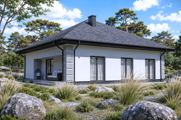 Projekt domu Planujdom 178 - parterowy dom o powierzchni 122,09 m², dach kopertowy - ujęcie 5
