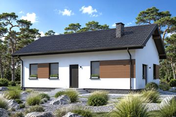 Projekt domu Planujdom 179 - parterowy dom o powierzchni 67,04 m², dach dwuspadowy - ujęcie 2