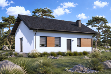 Projekt domu Planujdom 179 - parterowy dom o powierzchni 67,04 m², dach dwuspadowy - ujęcie 3