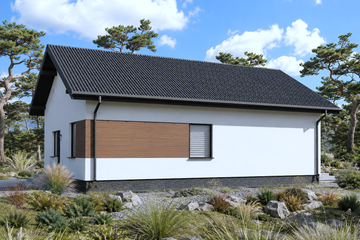 Projekt domu Planujdom 179 - parterowy dom o powierzchni 67,04 m², dach dwuspadowy - ujęcie 4