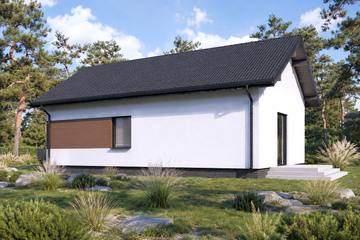 Projekt domu Planujdom 179 - parterowy dom o powierzchni 67,04 m², dach dwuspadowy - ujęcie 5