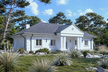 Projekt domu Planujdom 184 - parterowy dom o powierzchni 157,02 m², dach dwuspadowy - ujęcie 3