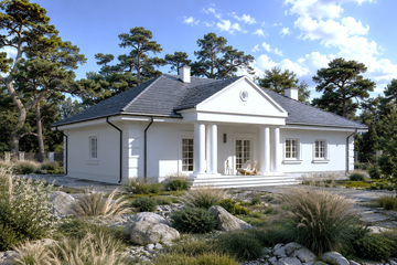 Projekt domu Planujdom 184 - parterowy dom o powierzchni 157,02 m², dach dwuspadowy - ujęcie 4