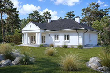 Projekt domu Planujdom 184 - parterowy dom o powierzchni 157,02 m², dach dwuspadowy - ujęcie 6