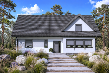 Projekt domu Planujdom 186 - parterowy dom o powierzchni 85,92 m², dach dwuspadowy - ujęcie 2