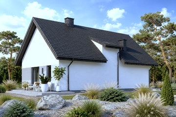 Projekt domu Planujdom 186 - parterowy dom o powierzchni 85,92 m², dach dwuspadowy - ujęcie 4