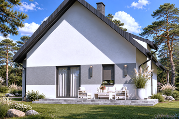 Projekt domu Planujdom 186 - parterowy dom o powierzchni 85,92 m², dach dwuspadowy - ujęcie 5