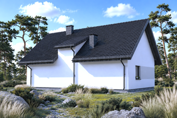 Projekt domu Planujdom 186 - parterowy dom o powierzchni 85,92 m², dach dwuspadowy - ujęcie 6